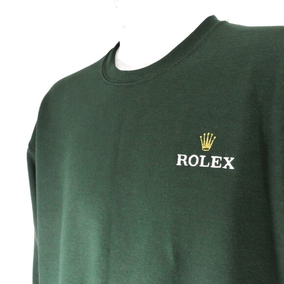 ROLEX Jewelry Store Employee Uniform Green Sweatshirt Gold Crown NEW Size Large - Picture 4 of 7